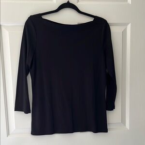 Talbots Black 3/4 Sleeve Tee Like New Condition Recently Dry Cleaned